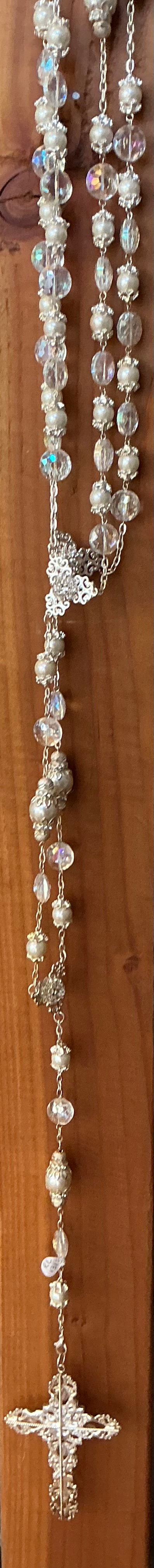 Rosary Lasso Silver Beads with Deluxe Box