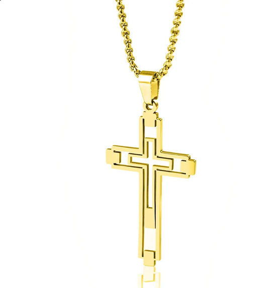 Collar Con Colgante De Cruz Hueca