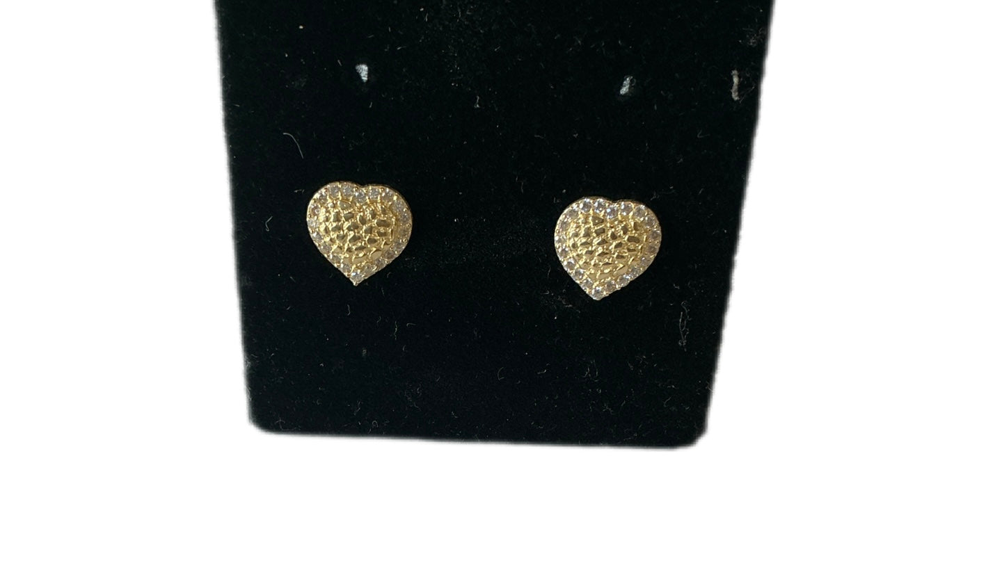 Gold Heart  Earings 14K