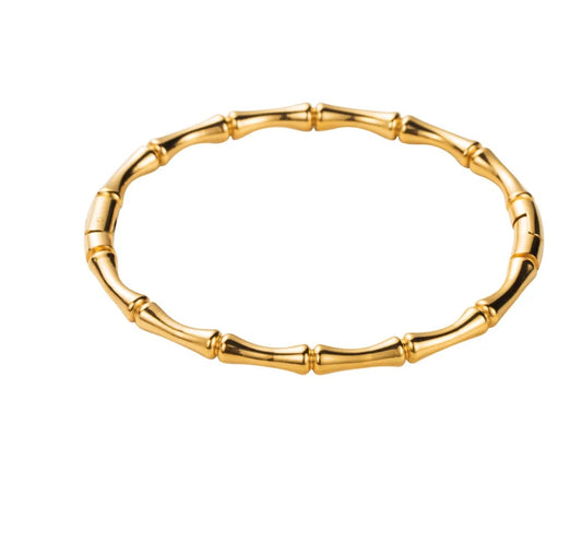 Brazalete De Nudo De Bambú Acero Inoxidable