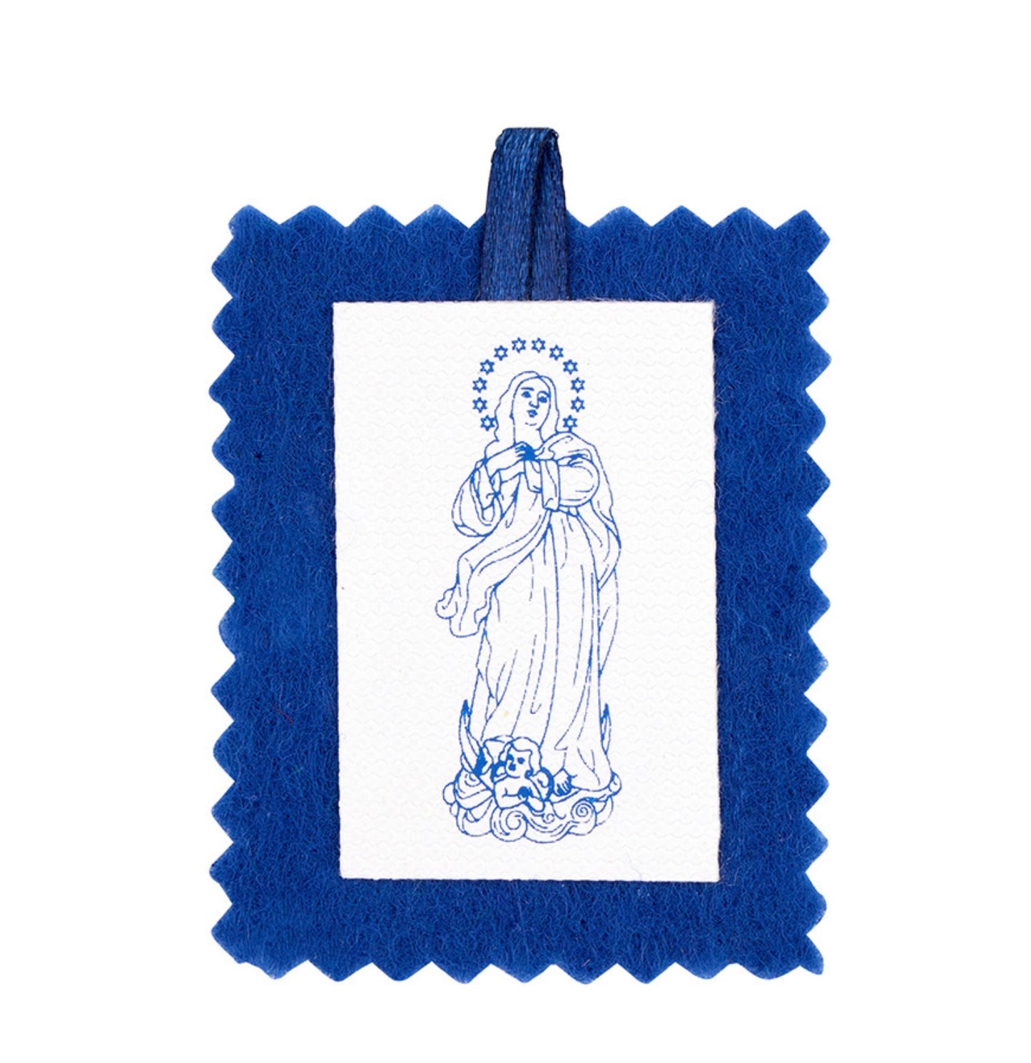 Cordless Blue Scapular with Card