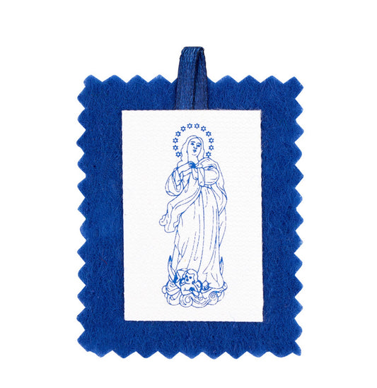 Cordless Blue Scapular with Card