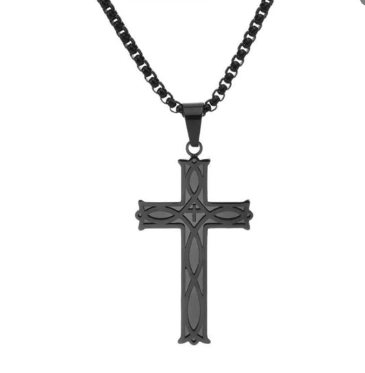 Collar con Colgante de Cruz de Nudo Celta de Acero Inoxidable