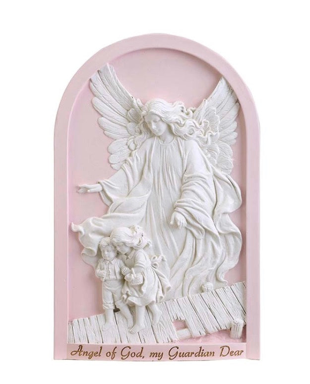 Pink Guardian Angel Plaque