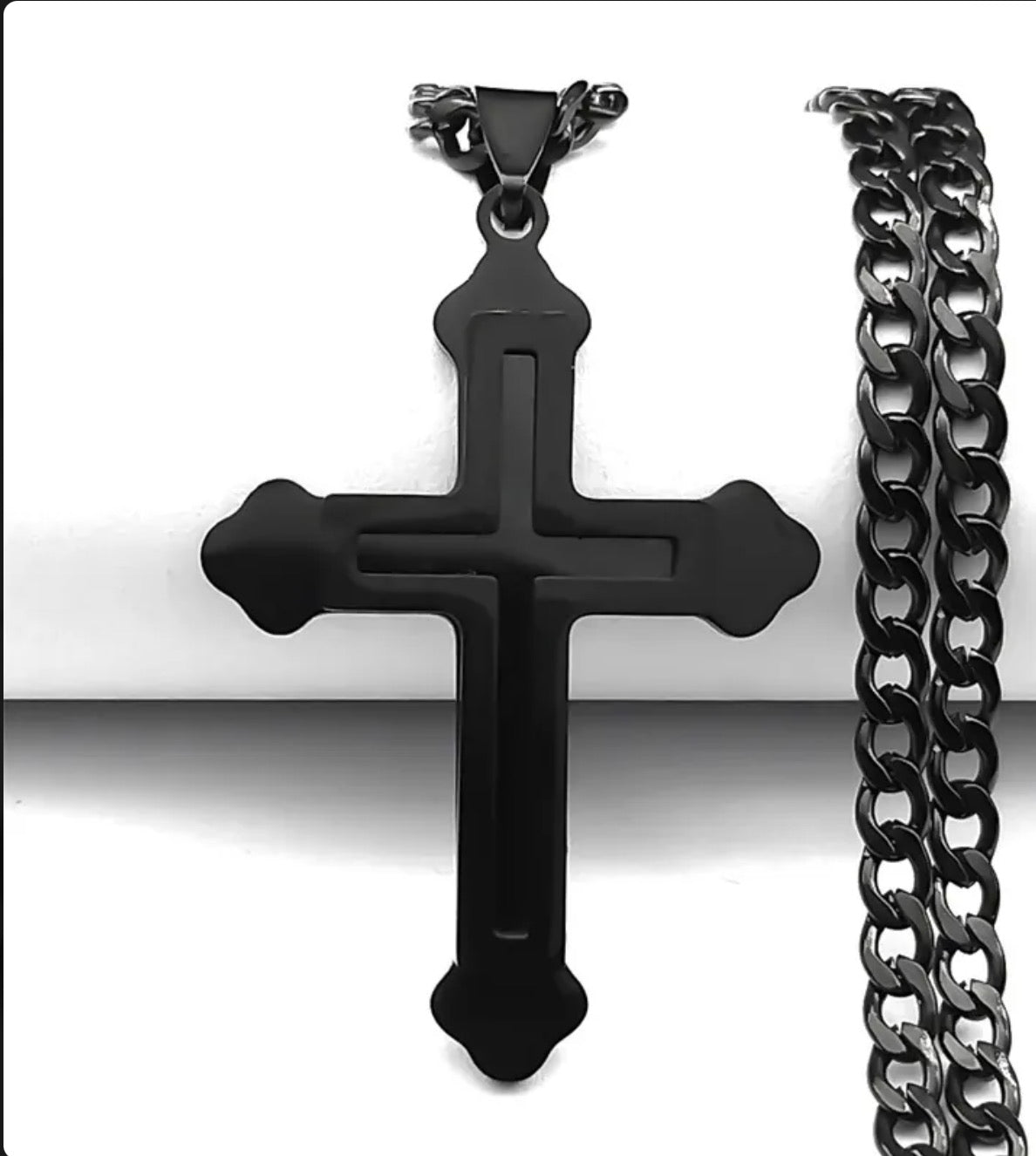 Collar Con Colgante De Cruz Acero Inoxidable