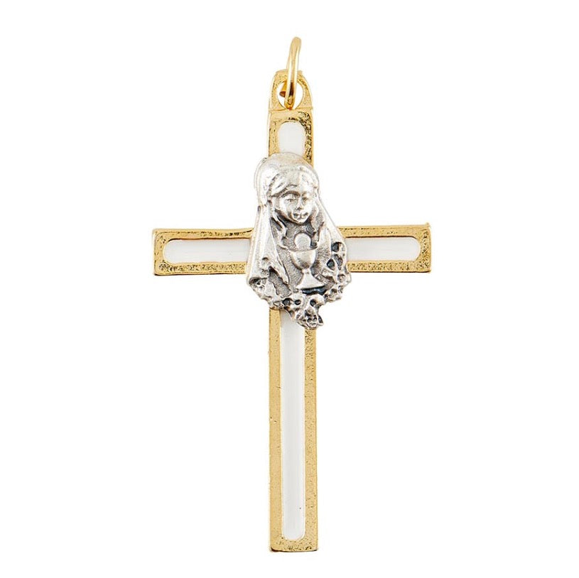 Girl First Communion Cross Pendant