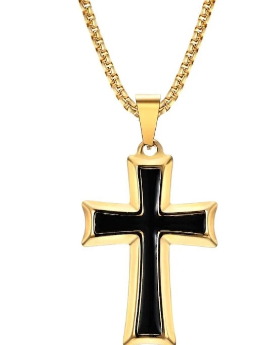 Collar de Cruz de Acero Inoxidable Minimalista