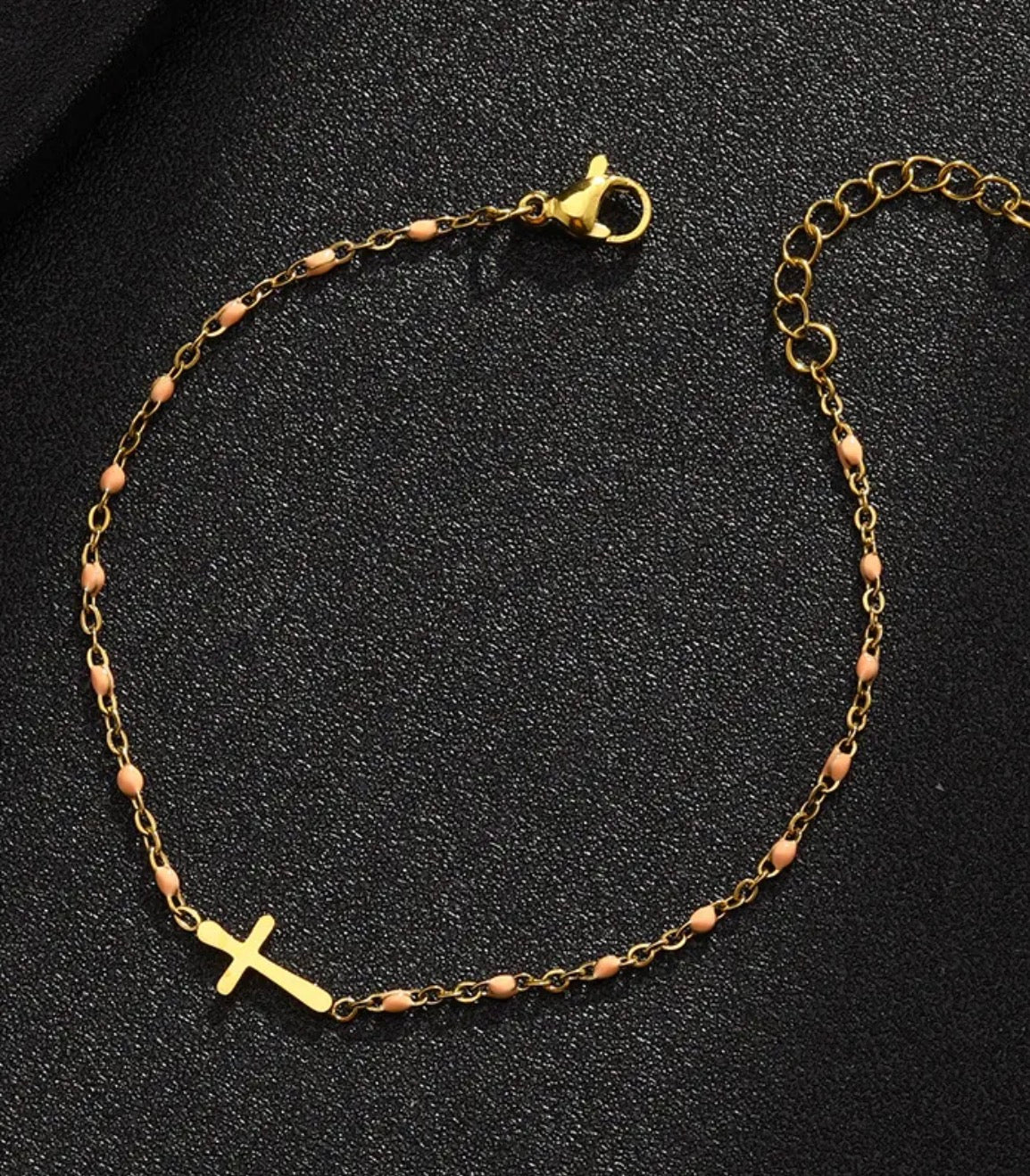 Pulsera Con Colgante De Cruz De Acero Inoxidable
