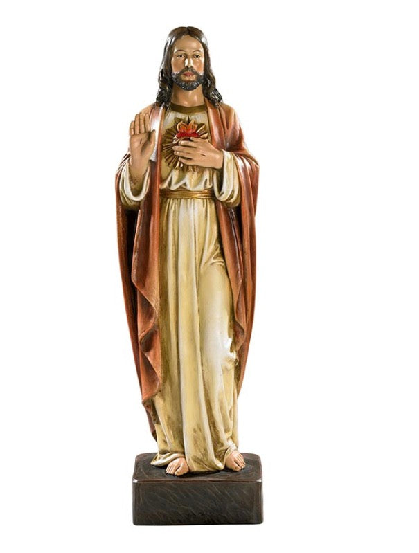 22-1/2" Val Gardena Sacred Heart of Jesus Statue