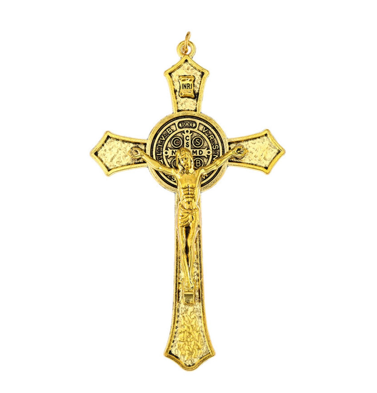 St. Benedict Antique Gold Crucifix