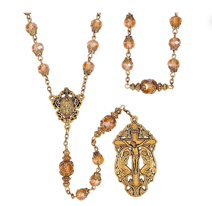 Light Topaz Mary of Angels Rosary
