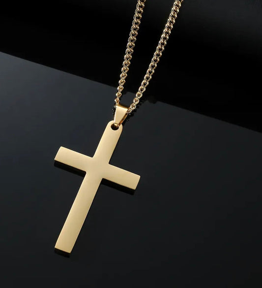 Collar Con Colgante De Cruz Acero Inoxidable