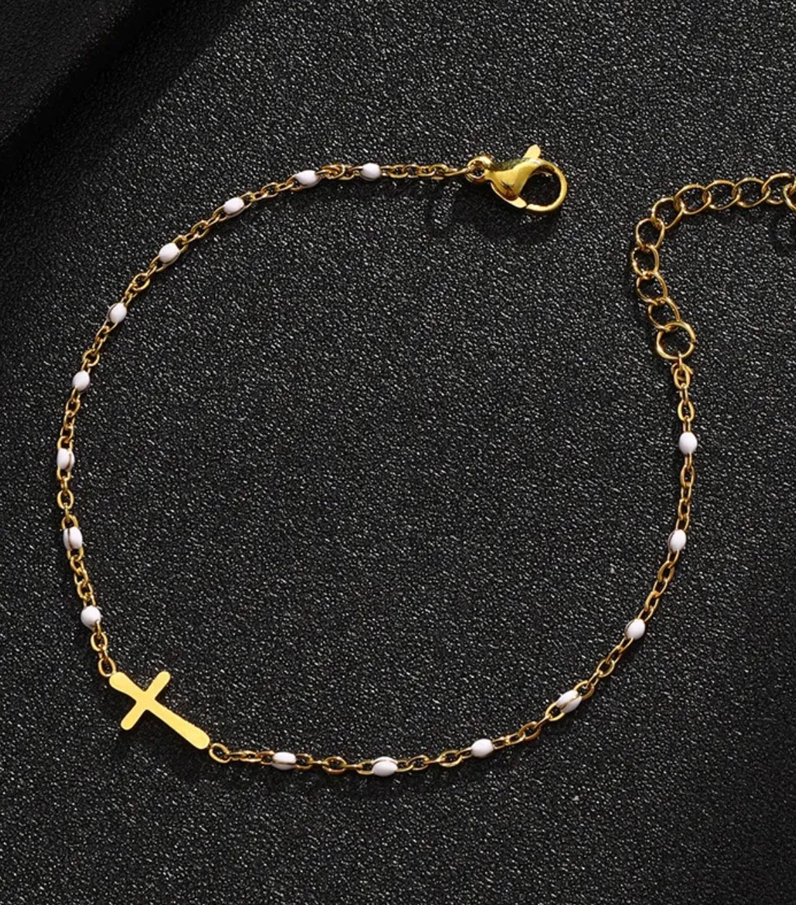 Pulsera Con Colgante De Cruz De Acero Inoxidable