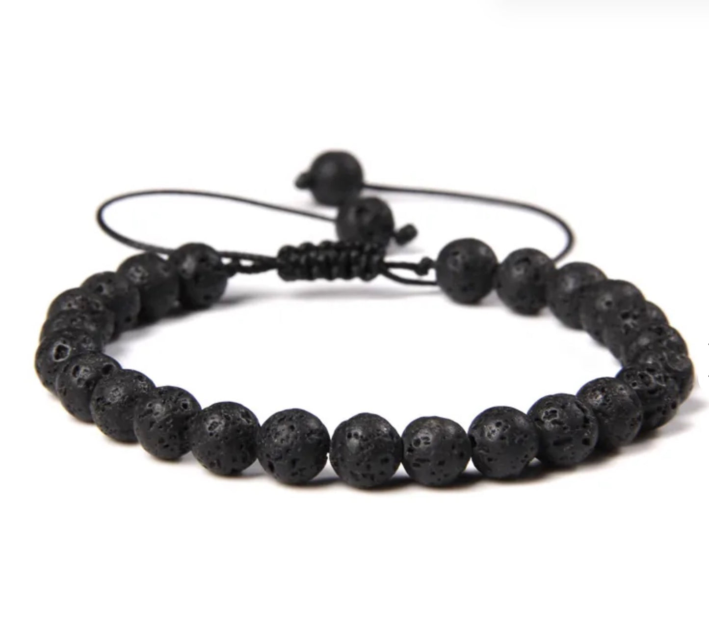 Pulsera De Cuentas De Piedra Natural Hecha A Mano Tejida Cordón Ajustable