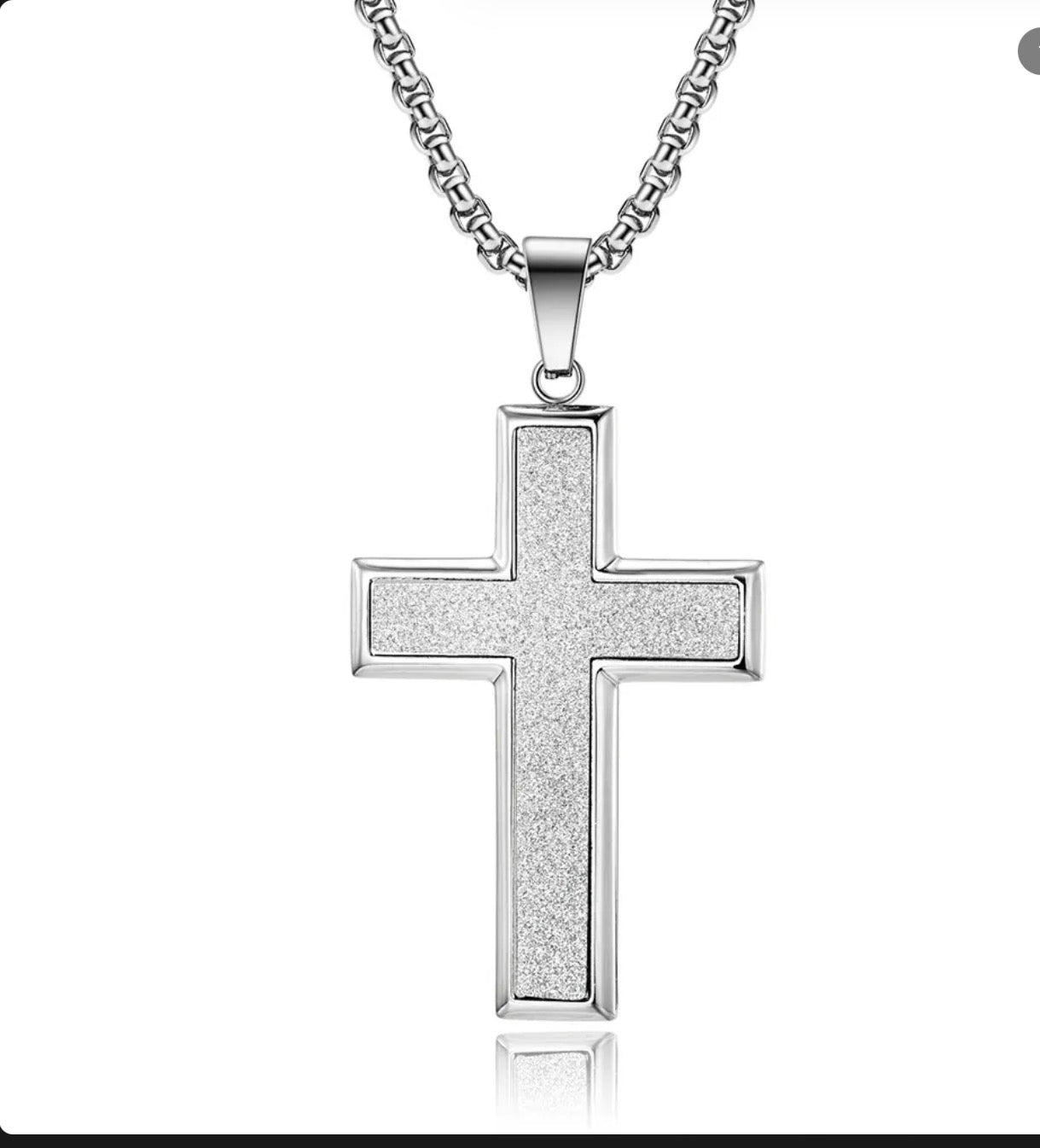 Collar Colgante De Cruz Acero Inoxidable