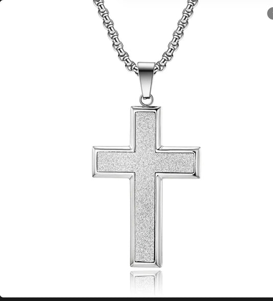 Collar Colgante De Cruz Acero Inoxidable