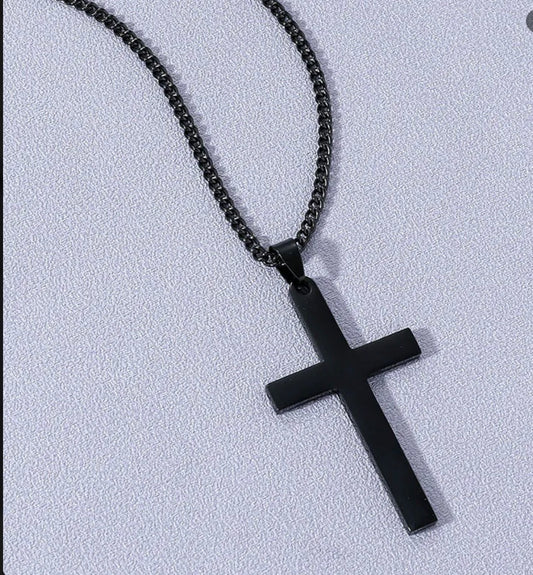 Collar Con Colgante De Cruz Acero Inoxidable