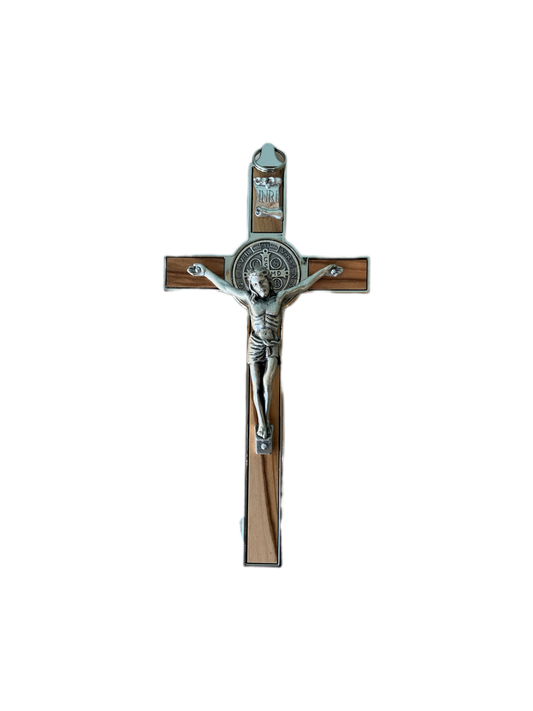 Crucifix St. Benedict with Olive Wood