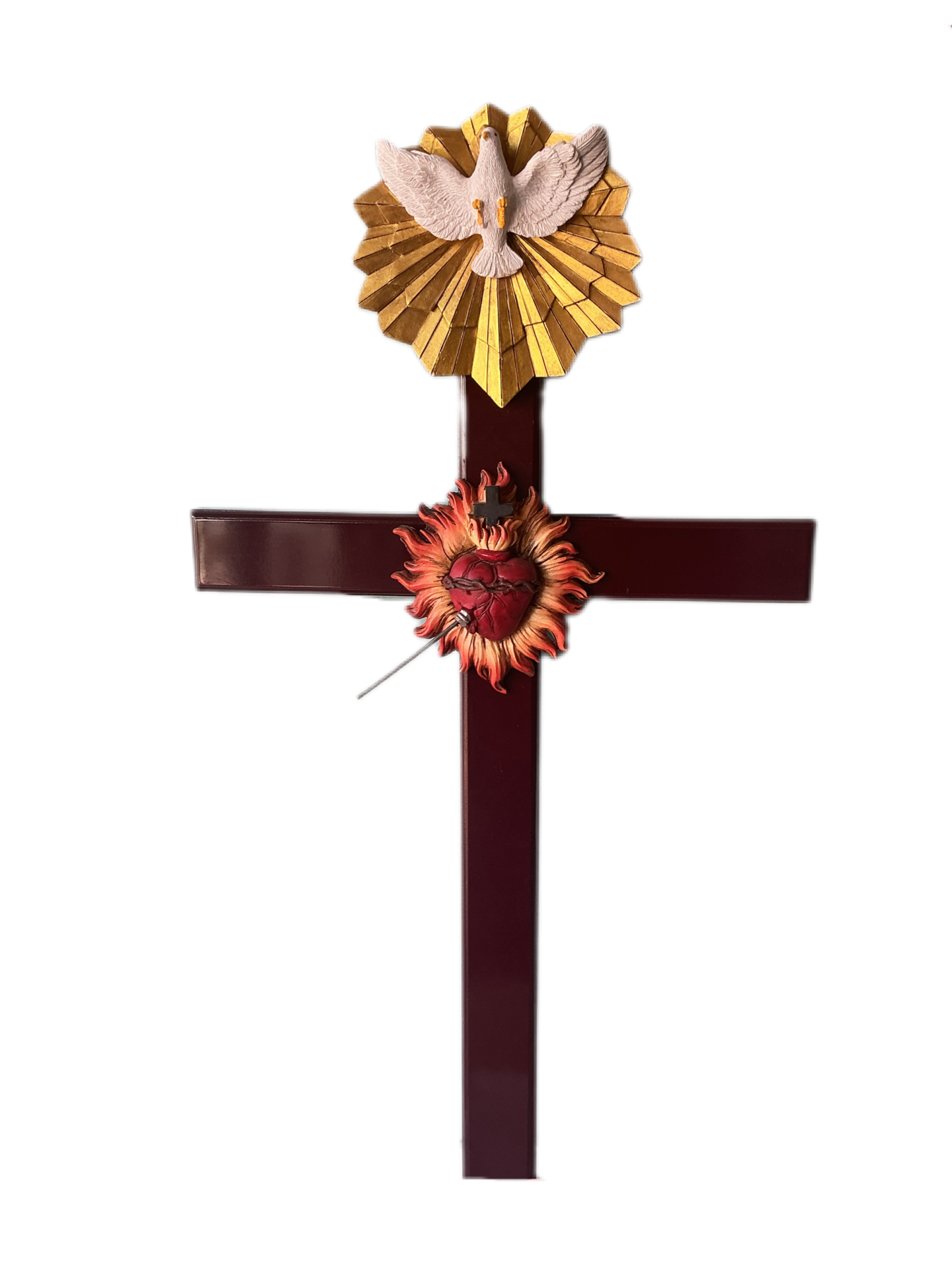 Apostolado Cross Holy Spirit & Heart 29"H