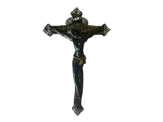 Wood Cross - Cristo Negro de Esquipulas 13"H