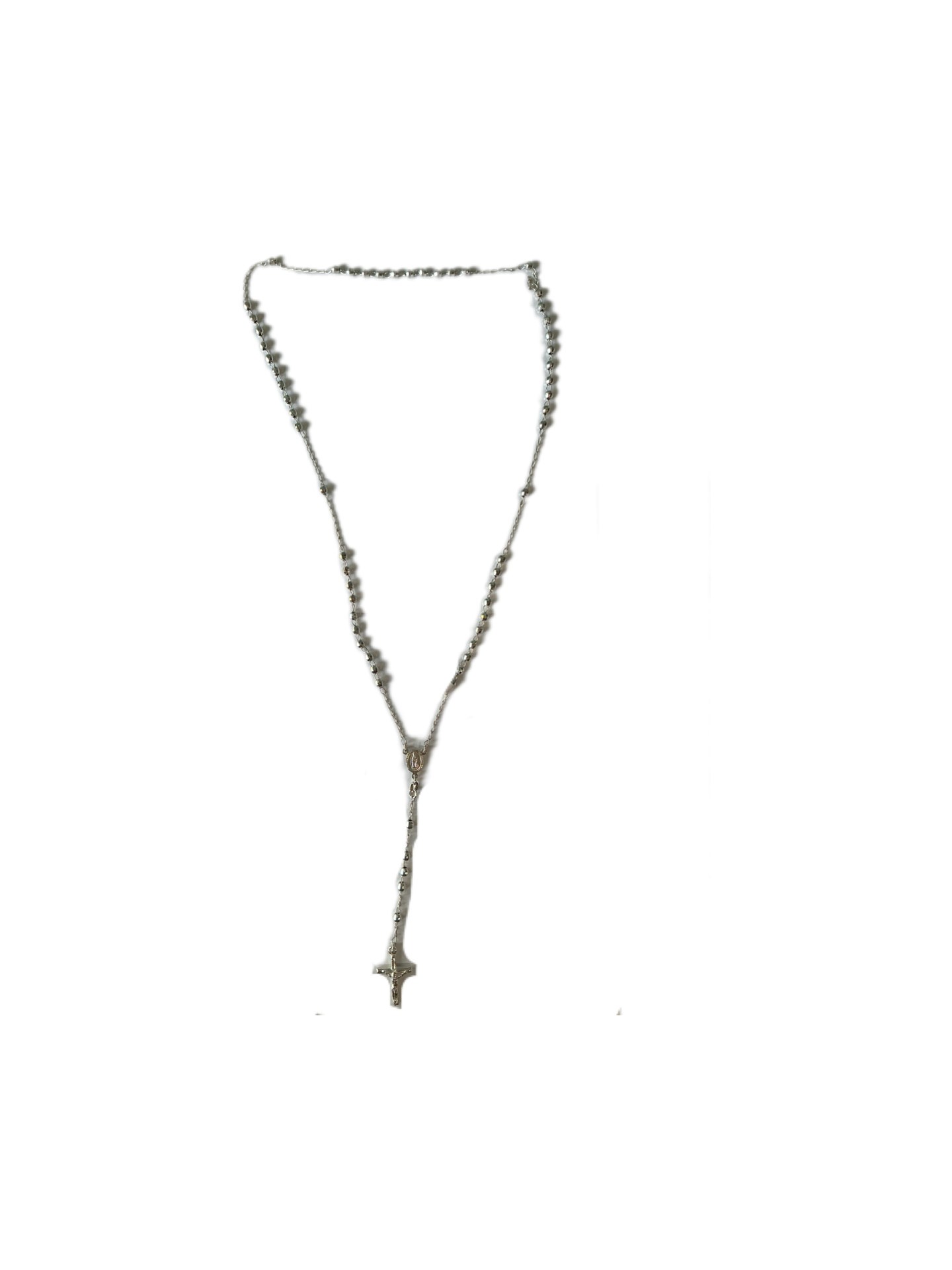Silver Chain Rosary 18"H