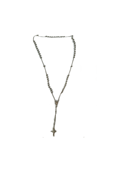 Silver Chain Rosary 18"H