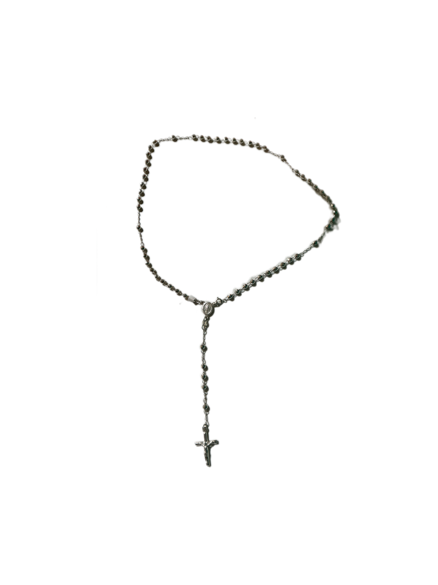 Silver Milagrosa Rosary 3MM 18"H