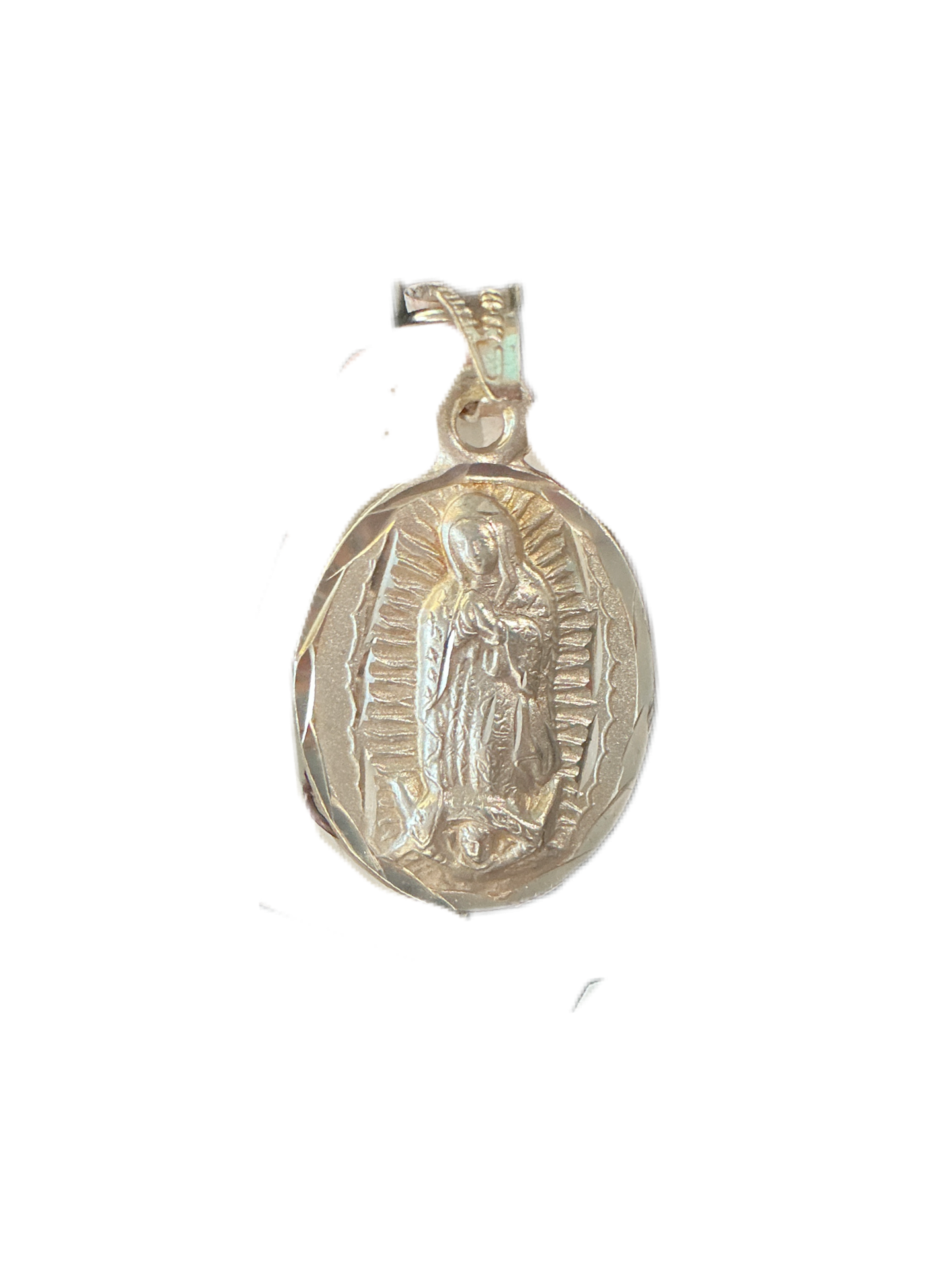 Silver Virgen Guadalupe and Jesus Medal