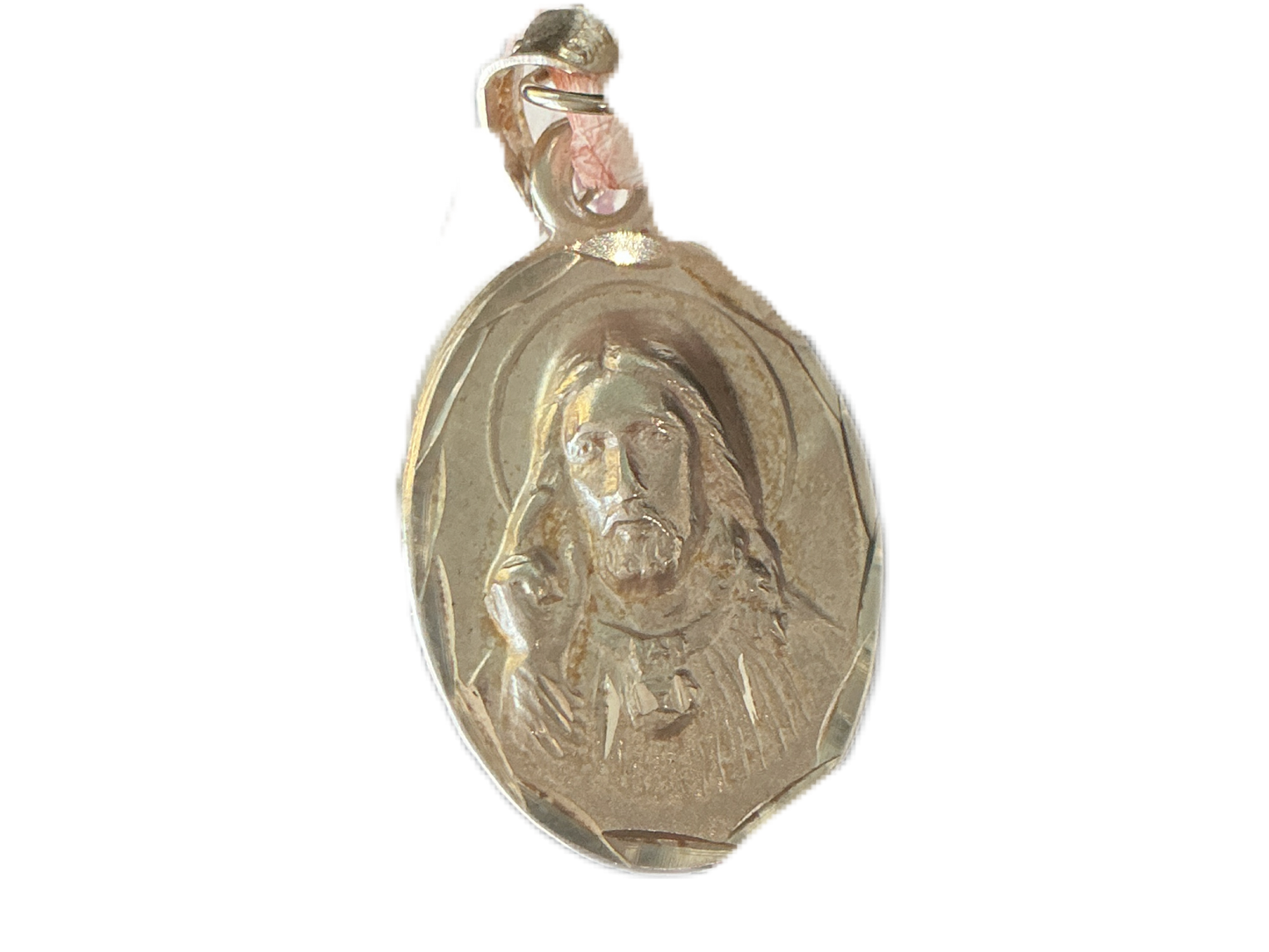 Silver Virgen Guadalupe and Jesus Medal