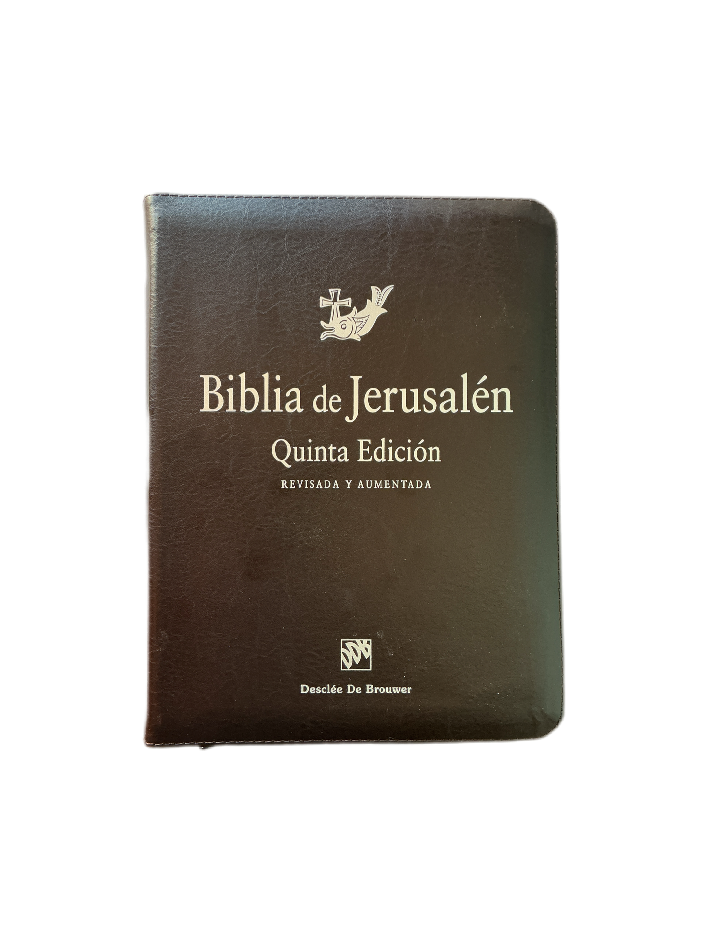 Biblia de Jerusalén - Quinta Edición - Revisada y Aumentada con estuche cafe cremallera y con indice