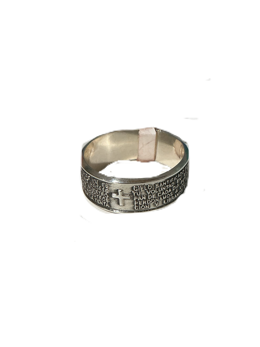 Silver Ring with our father Size #12