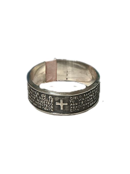 Silver Ring - Our Father Prayer Ring Size #12