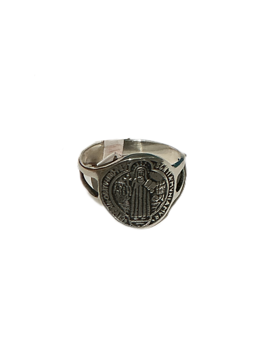 Silver Ring St. Benedict Size #8