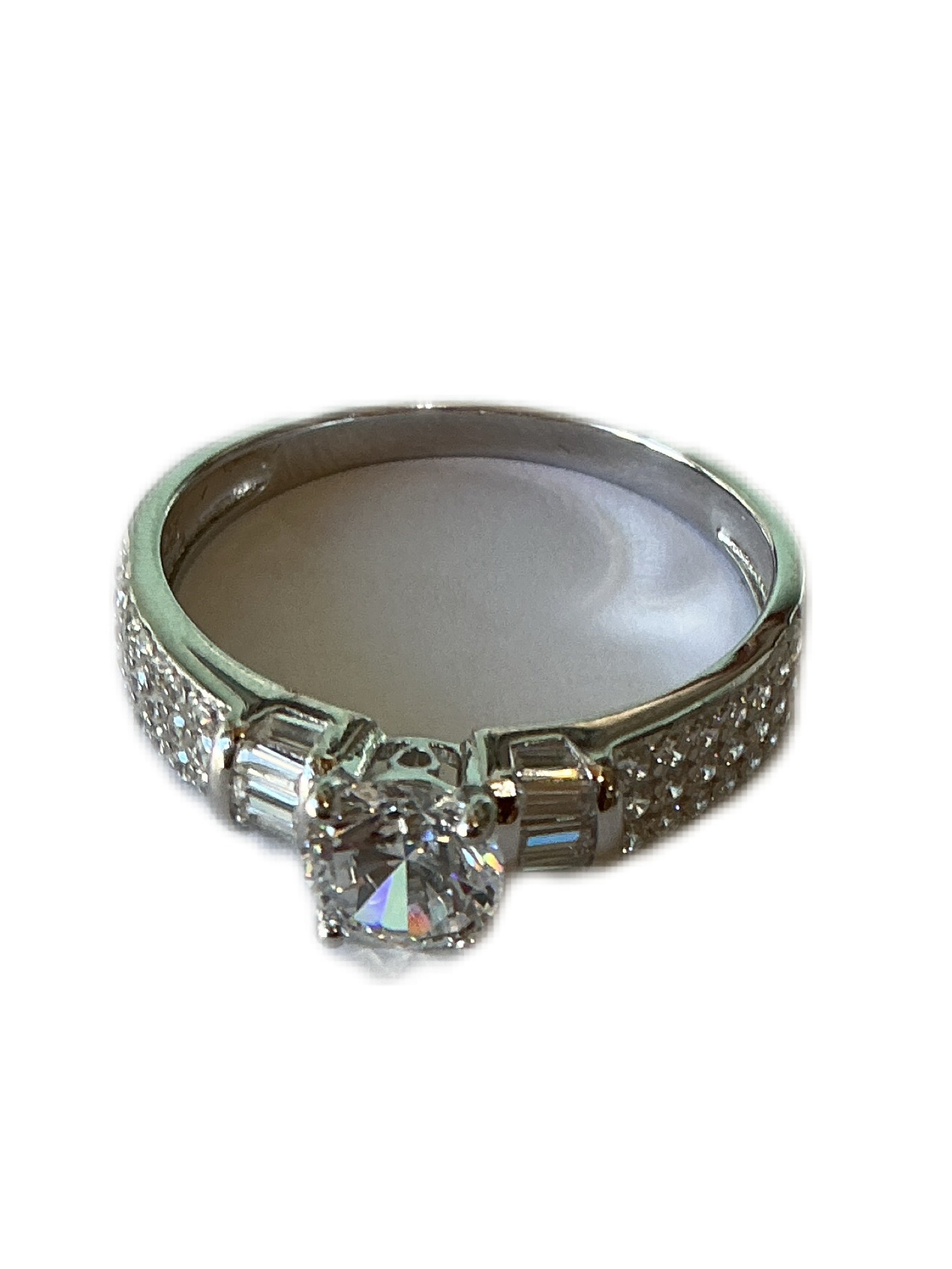 Silver Ring with  Stone and Zirconias  Size #10