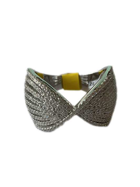 Silver Ring with Zirconias Size 9