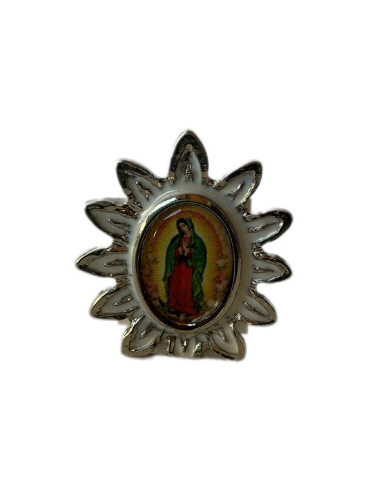 Metal Stand Virgen de Guadalupe Figurine Min