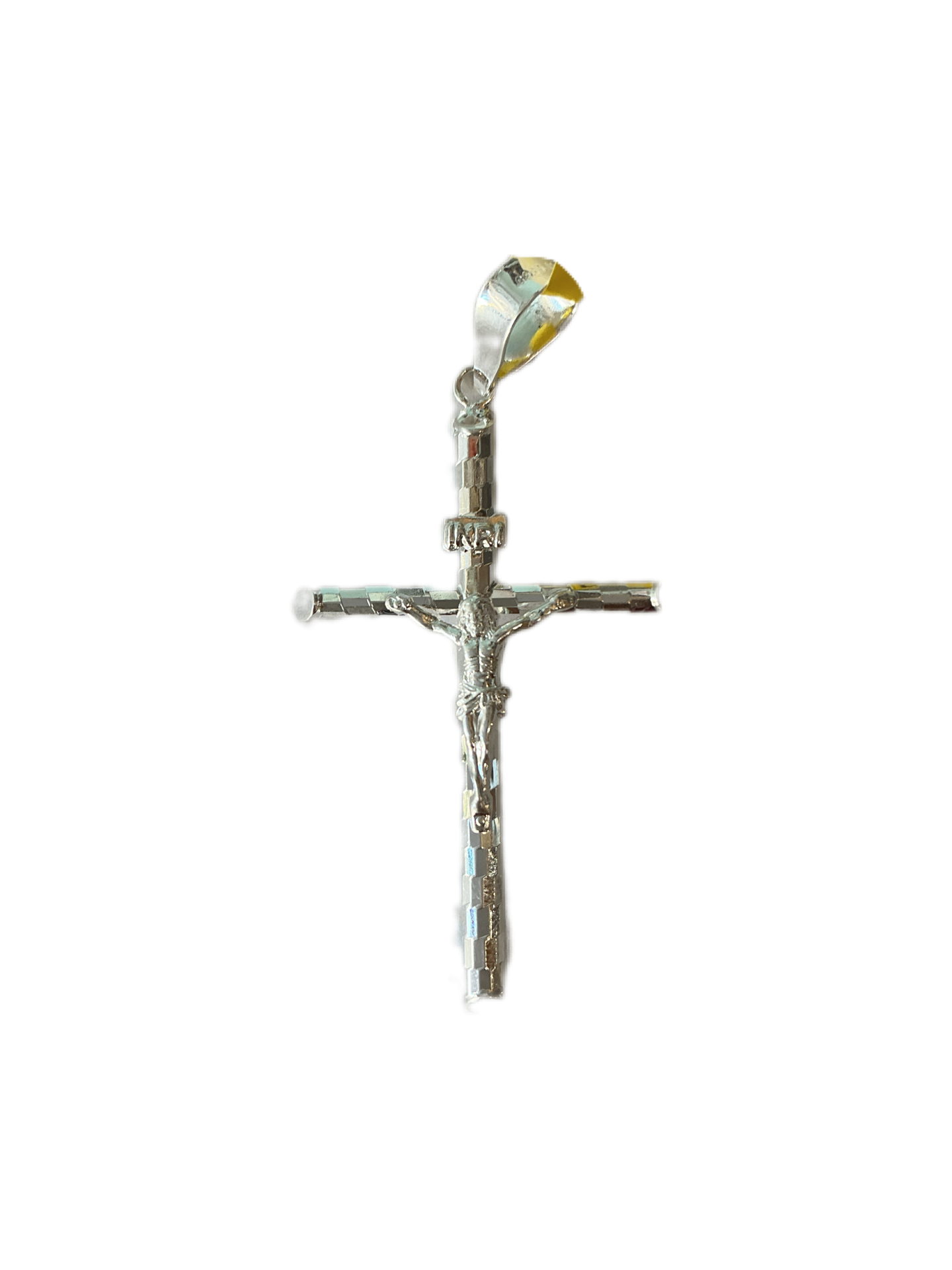 Crucifix Silver Cross Medal 2"H