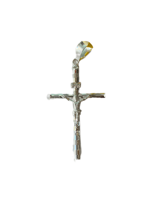 Crucifix Silver Cross Medal 2"H