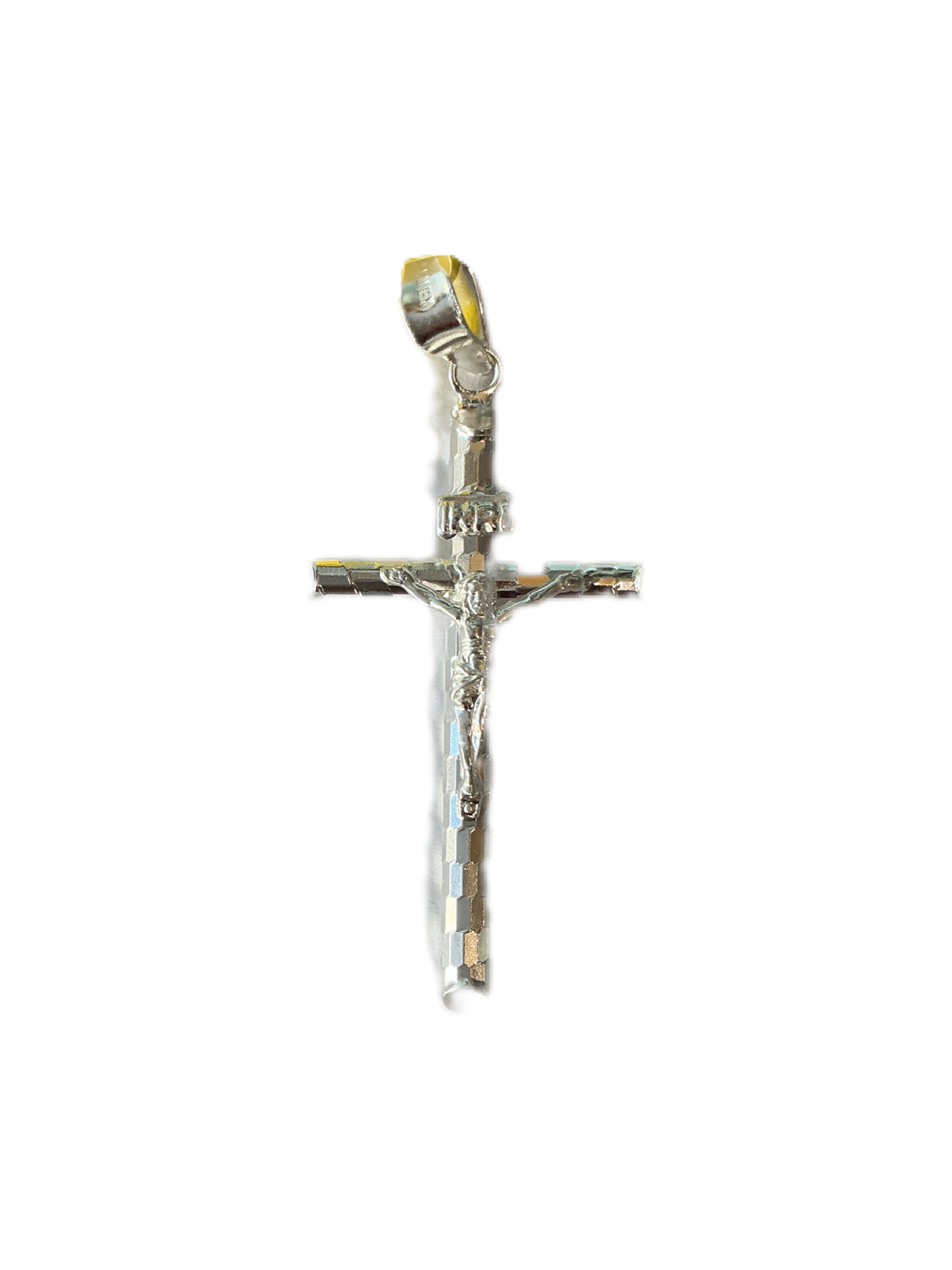 Crucifix Silver Cross Medal 1.7"H
