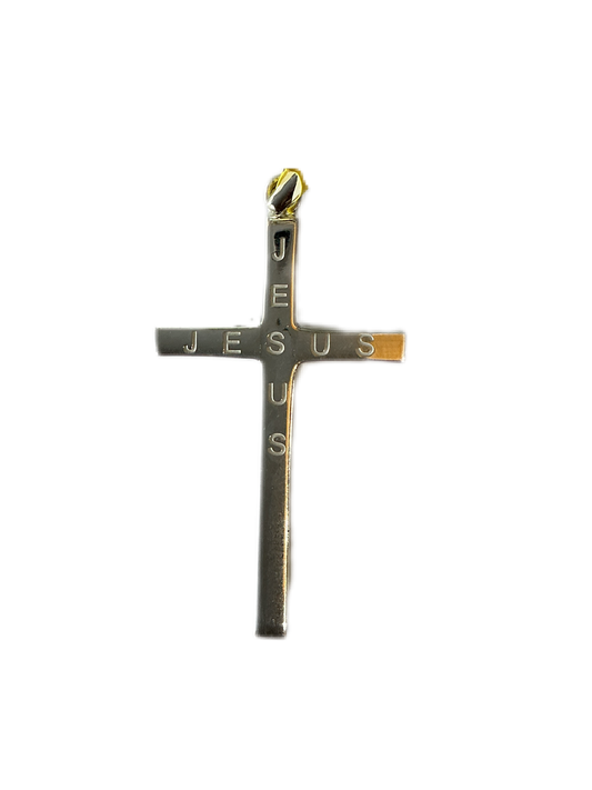 Silver Jesus Cross 1.7"