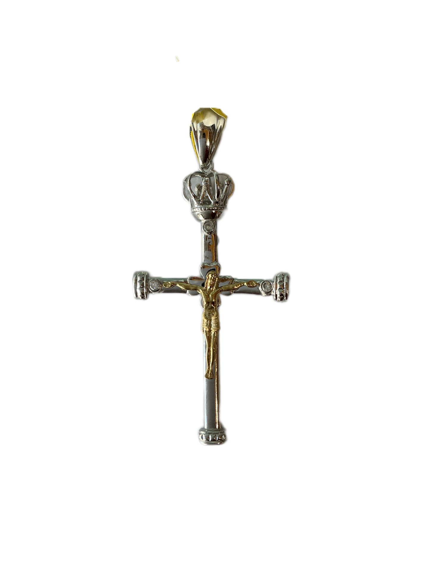 Silver Crucifix with Crystals 2.3"H