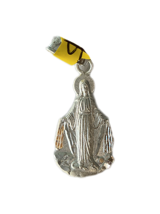 Silver Miraculous Virgin 1.4"H