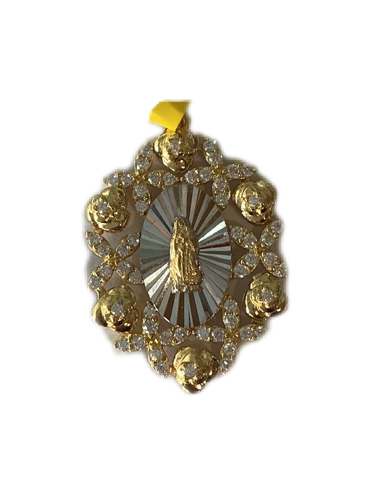 Medalla de la Virgen con Piedreria 1.2"H