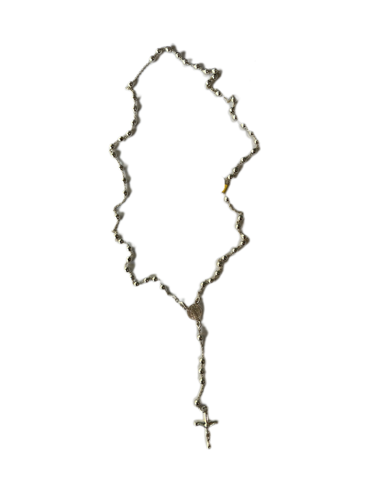 Silver  Rosary  4MM x 24"H