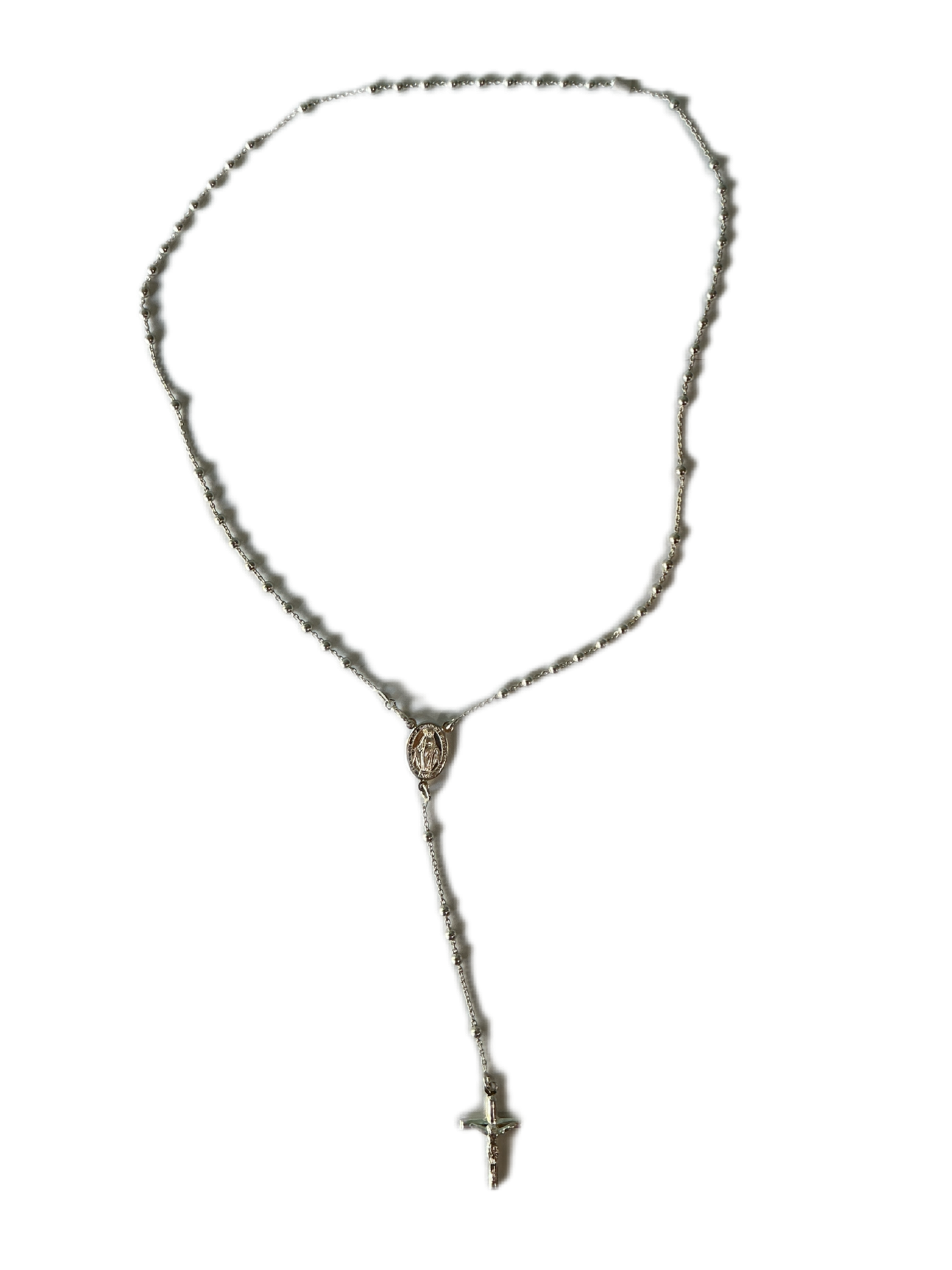 Silver Milagrosa Rosary 3MM 20"H