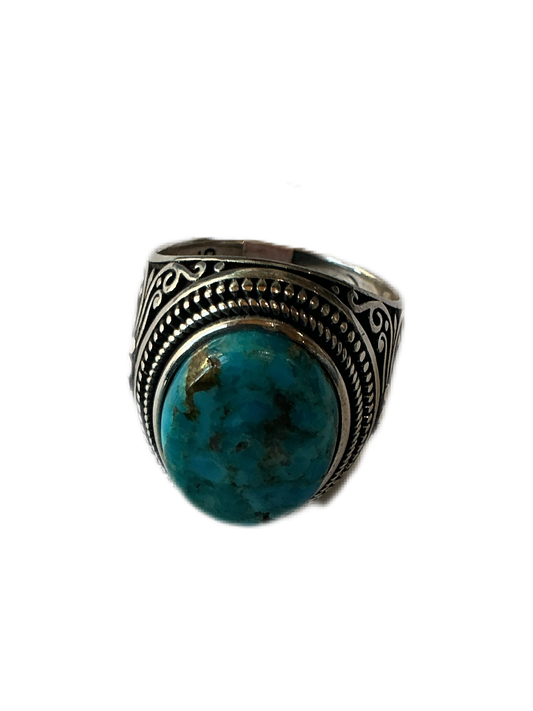 Stone turquoise Silver Ring Size #8