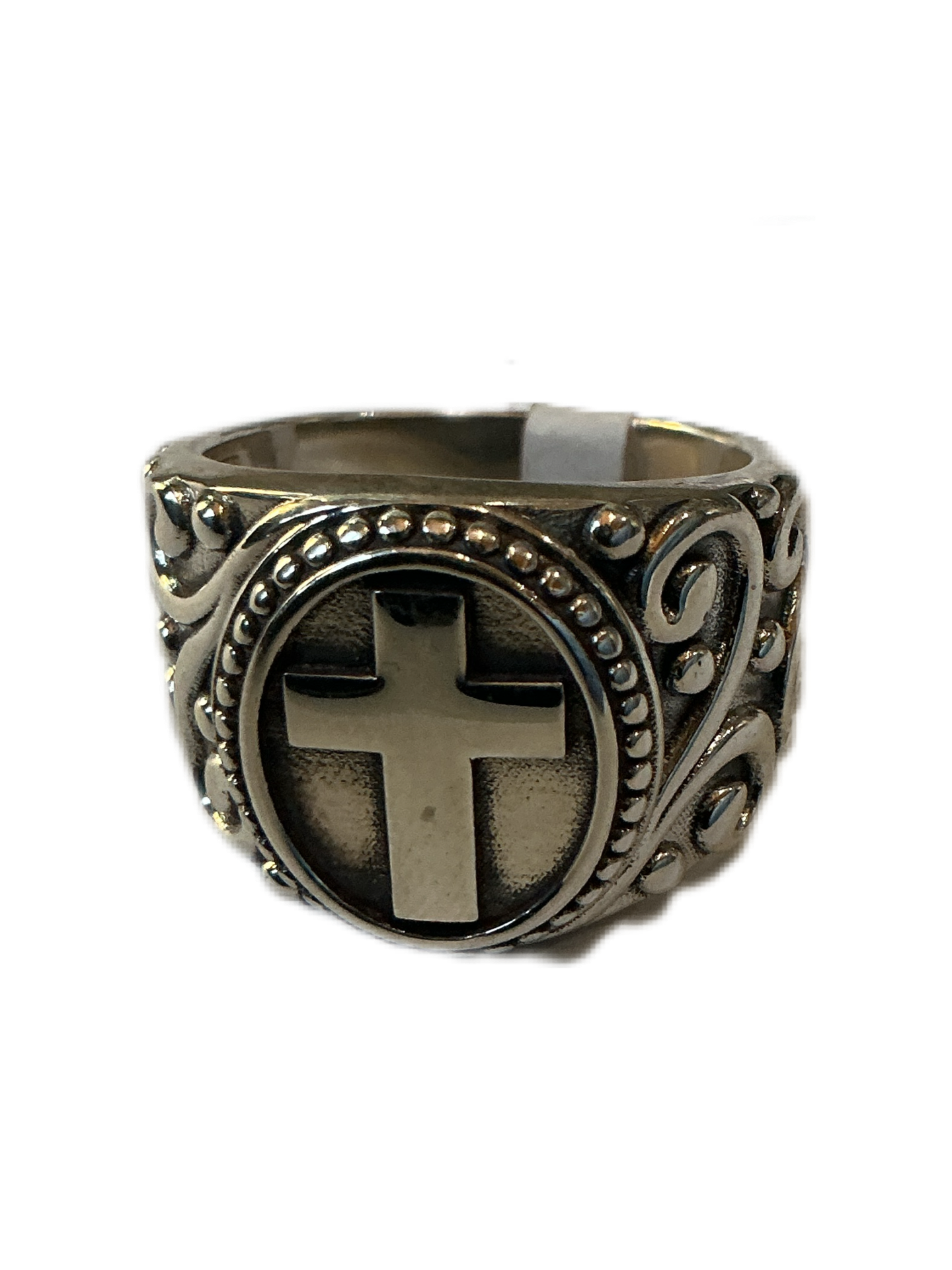 Silver Ring with Cross Size # 12