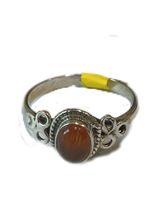 Silver Ring with Ambar stone Size#7