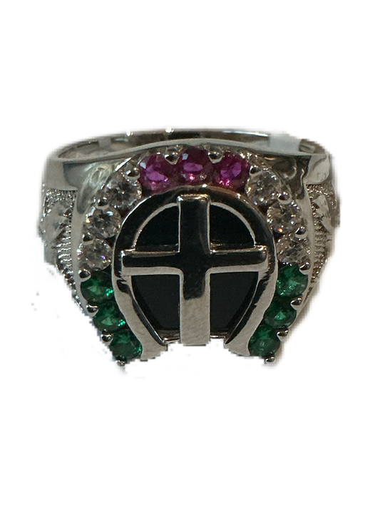 Silver Ring with cross Size #12