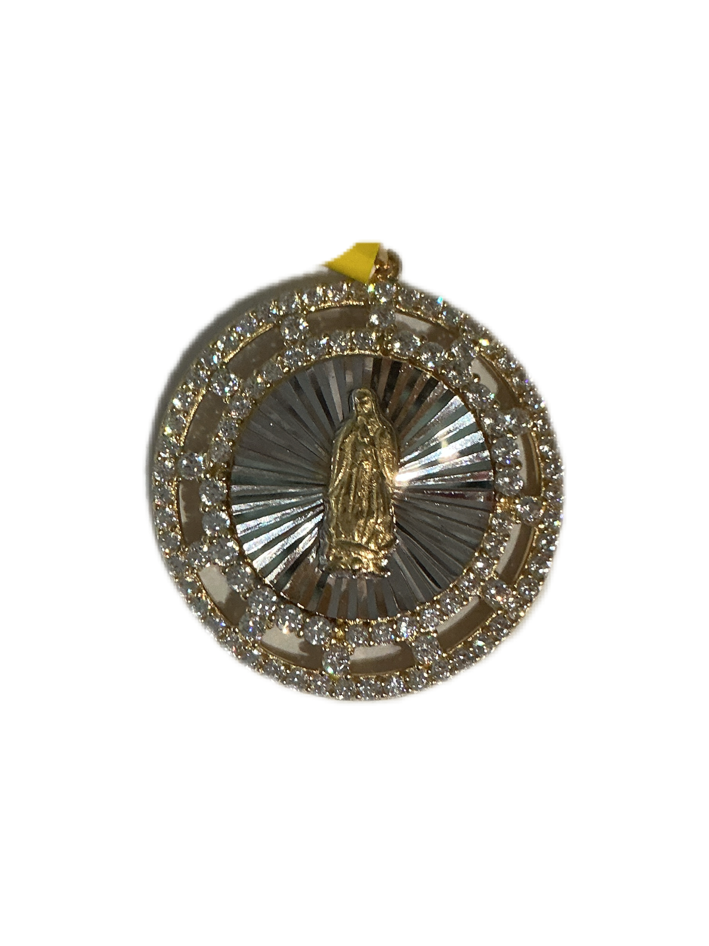 Medalla de la Virgen con Piedreria 1.2"H